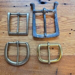 Lot of 4 Vintage Metal Belt Buckles Replacement Parts Antique Style
